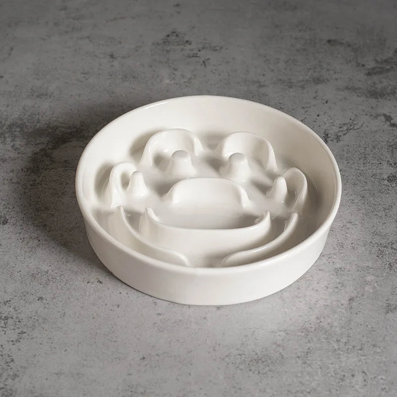 PawHaus Elevated Slow Feeder Bowl – Ceramic Maze Bowl for Dogs & Cats