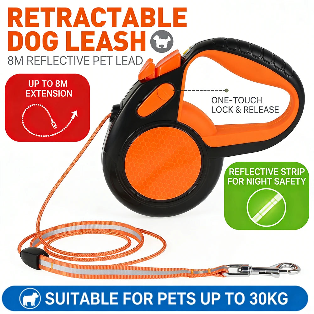 8M Retractable Dog Lead