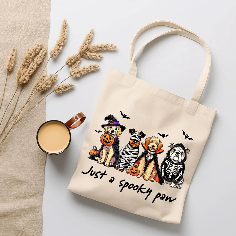 Halloween Dog Canvas Tote Bag 🐶