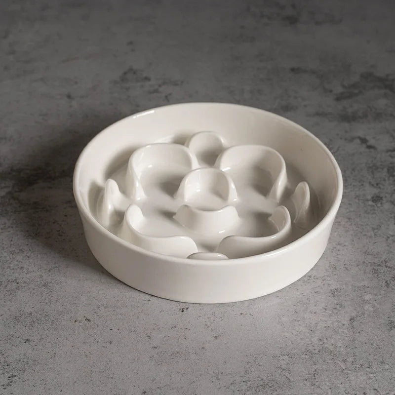 PawHaus Elevated Slow Feeder Bowl – Ceramic Maze Bowl for Dogs & Cats