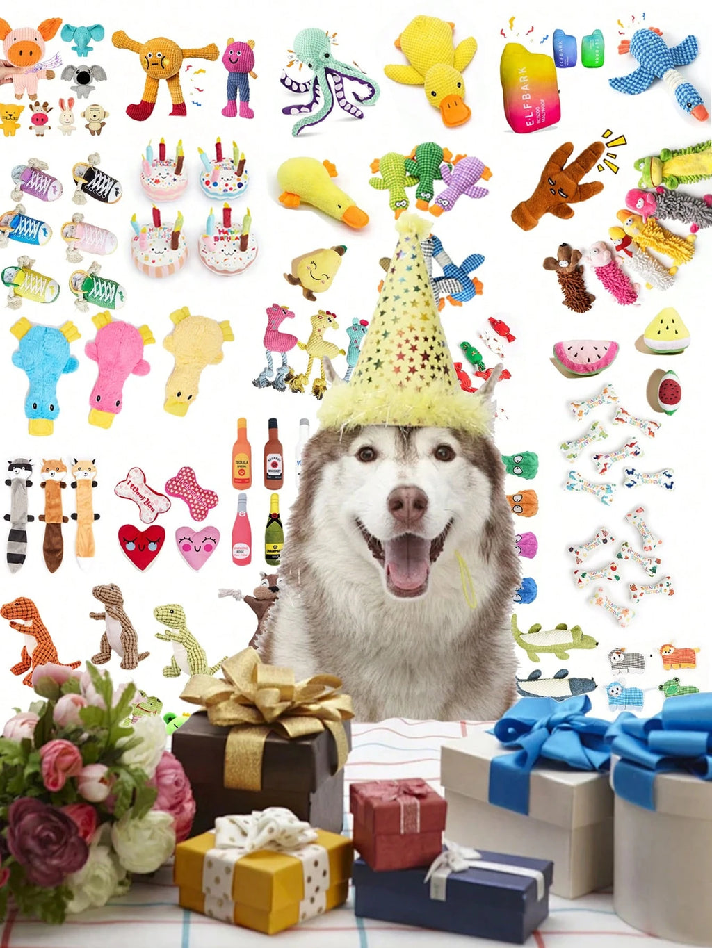 2/4/6/14-piece set of cartoon dog toys, suitable for small dogs