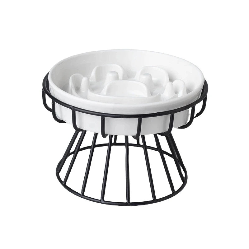 PawHaus Elevated Slow Feeder Bowl – Ceramic Maze Bowl for Dogs & Cats