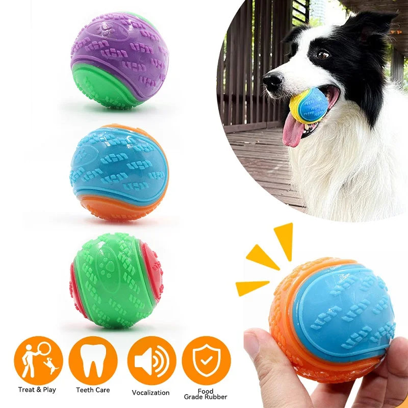 Dogs Teeth Cleaning Bite Resistance Squeaky Dog Ball