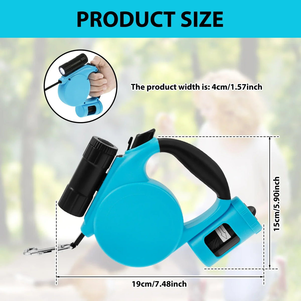 LED Retractable Dog Leash 4m