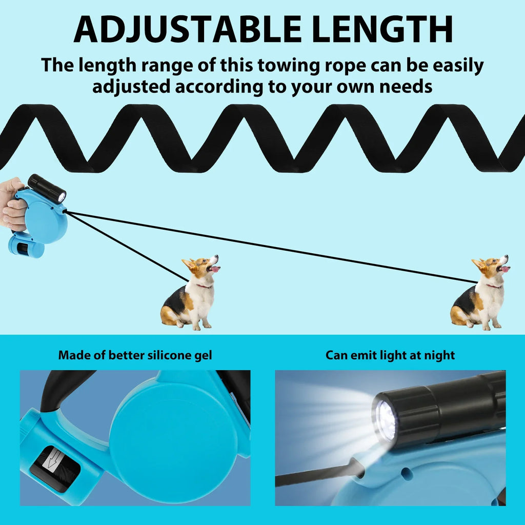 LED Retractable Dog Leash 4m