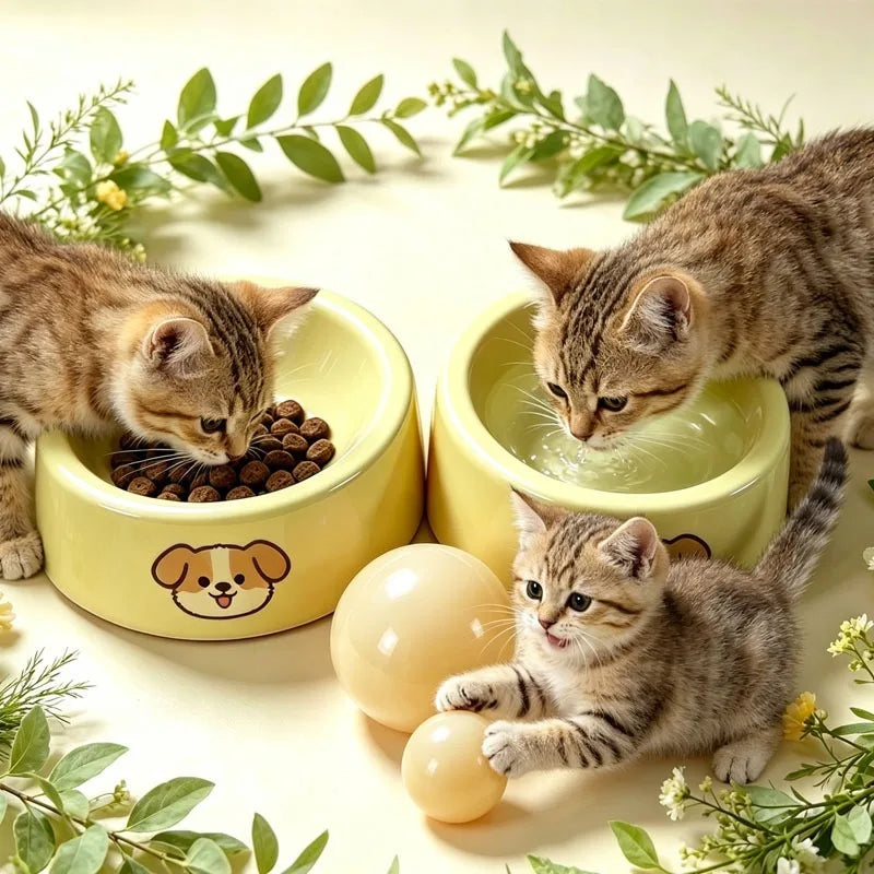 Non-Slip Pet Food & Water Bowl – Anti-Tip Design