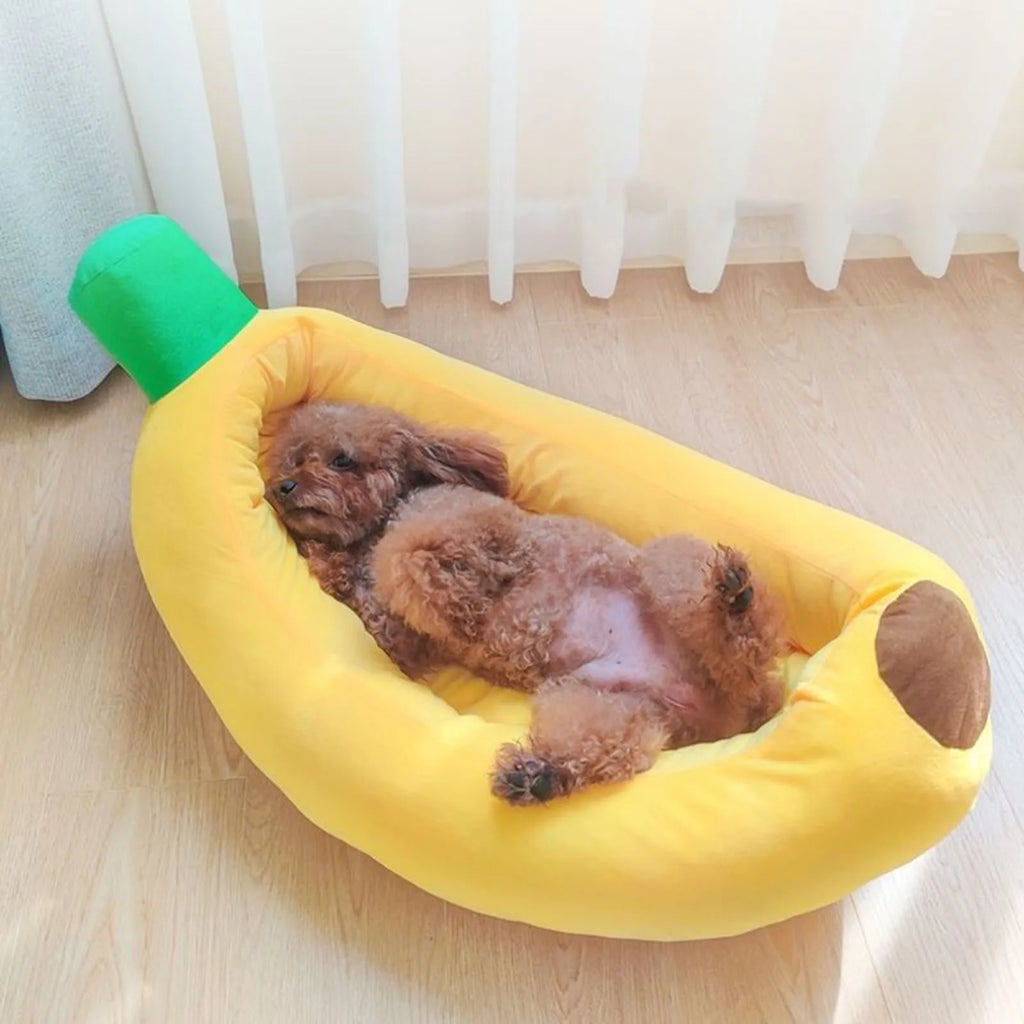 Banana Plush Dog Bed – Cozy & Breathable