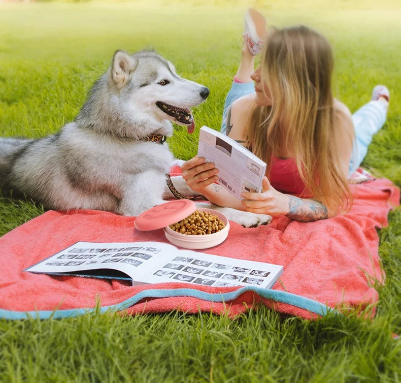 2-in-1 Portable Dog Travel Bowl – Food & Water