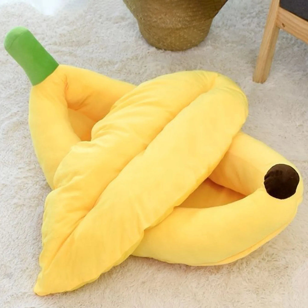 Banana Plush Dog Bed – Cozy & Breathable