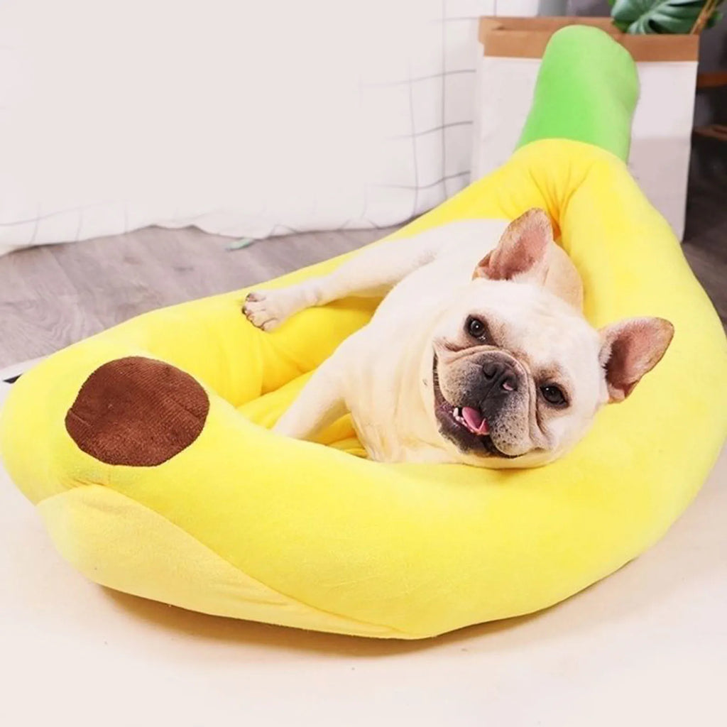 Banana Plush Dog Bed – Cozy & Breathable