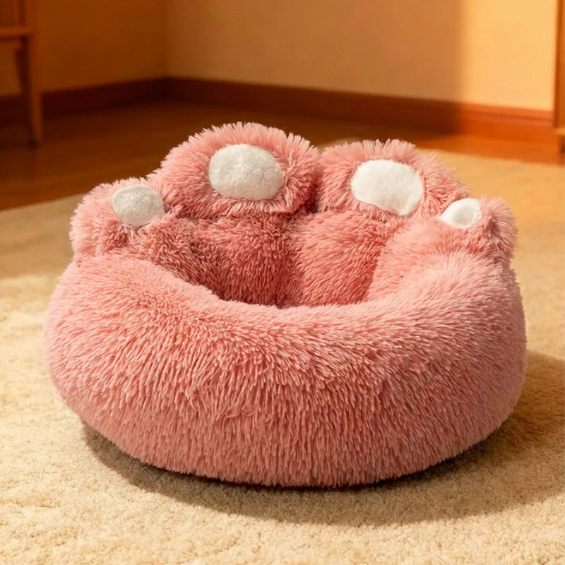 Cozy Paw-Shaped Calming Pet Bed