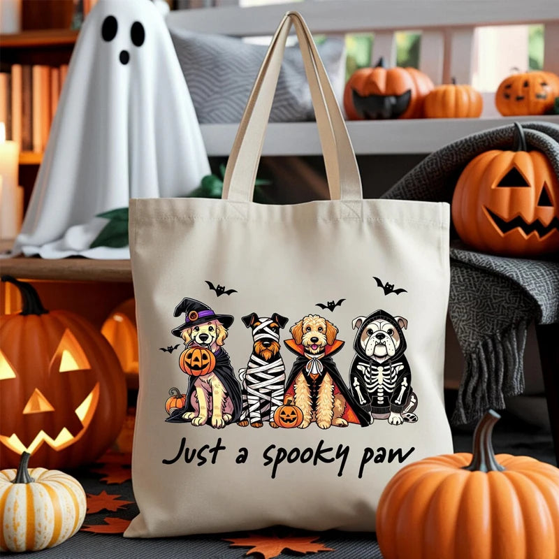 Halloween Dog Canvas Tote Bag 🐶