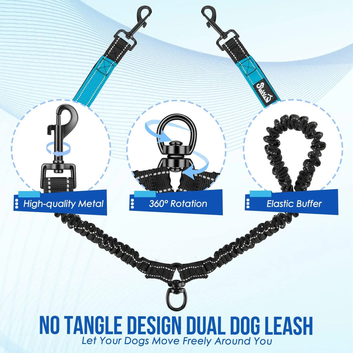 No Tangle Double Dog Lead