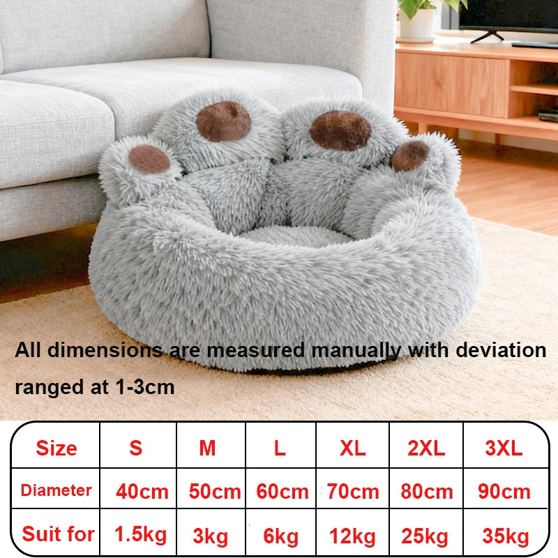 Cozy Paw-Shaped Calming Pet Bed