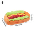 Plush Hot Dog Pet Bed – Soft Corduroy Bed for Small Dogs, Dachshunds, Cats & Puppies