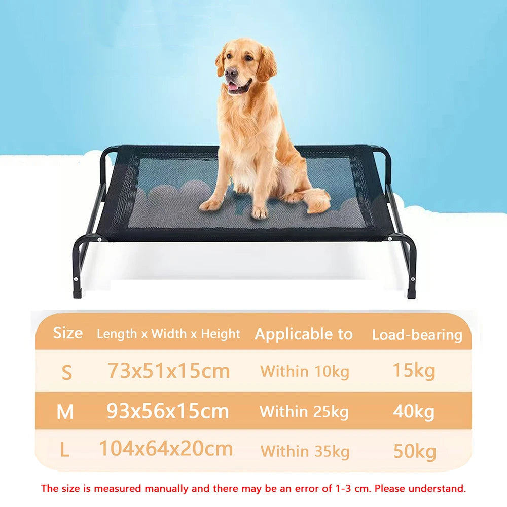 Elevated Outdoor Dog Bed – Breathable & Non-Slip for Large Dogs